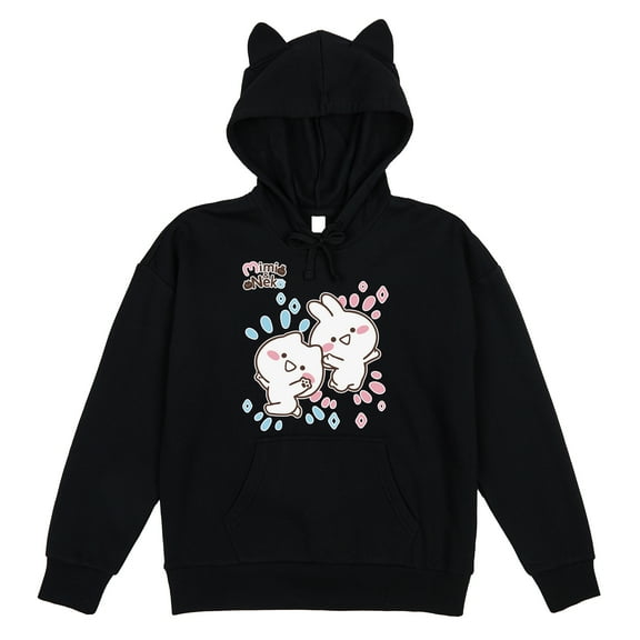 Mimi & Neko Characters & Sparkles Women's Black Long Sleeve Cosplay Hoodie - Small