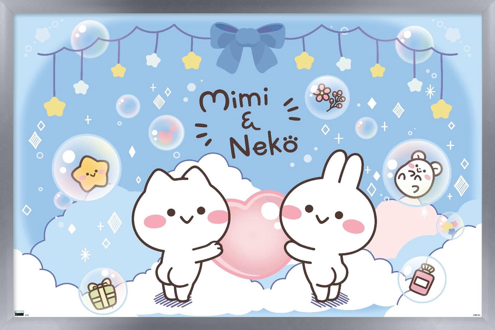 Mimi & Neko - Clouds Wall Poster, 14.725" x 22.375" Framed