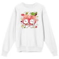thumbnail image 1 of Mimi & Neko Flowers & Fruits Crew Neck Long Sleeve Men's White Sweatshirt-Large, 1 of 2