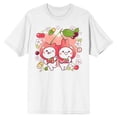 thumbnail image 1 of Mimi & Neko Flowers & Fruits Crew Neck Short Sleeve White Adult T-shirt-Medium, 1 of 7