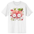 thumbnail image 1 of Mimi & Neko Flowers & Fruits Crew Neck Short Sleeve White Adult T-shirt-XXL, 1 of 4