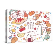 Mimi & Neko - Lunch Canvas Wall Poster, 14.725" x 22.375"
