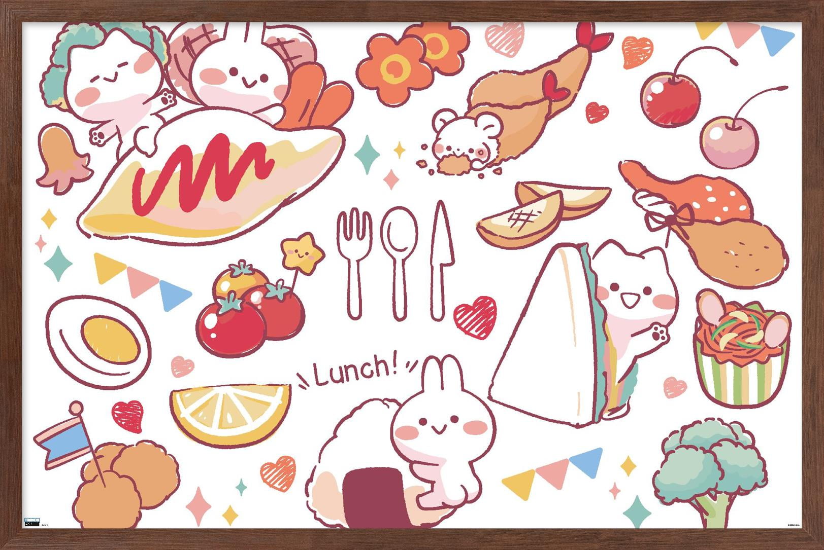 Mimi & Neko - Lunch Wall Poster, 14.725" x 22.375" Framed