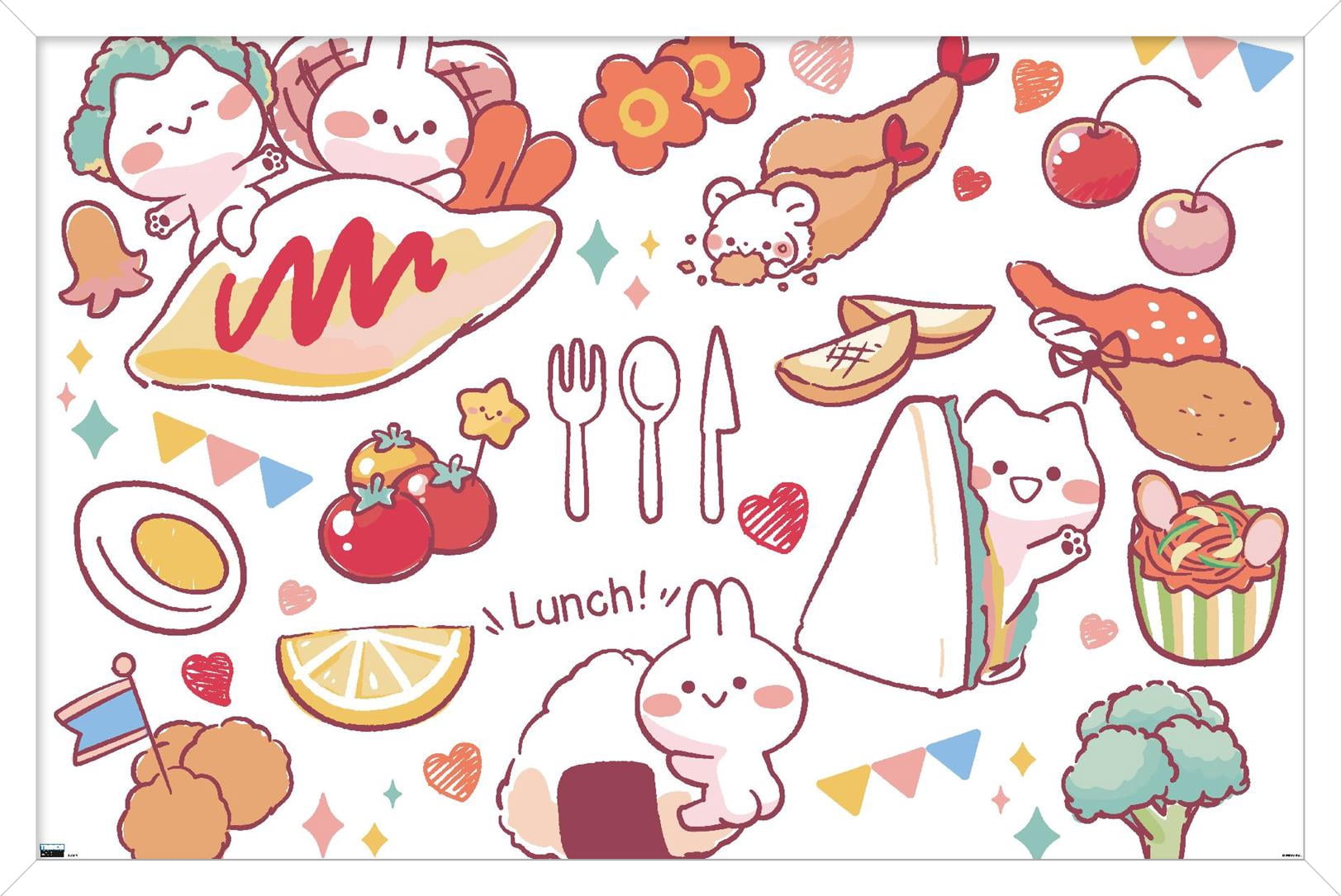 Mimi & Neko - Lunch Wall Poster, 22.375" x 34" Framed