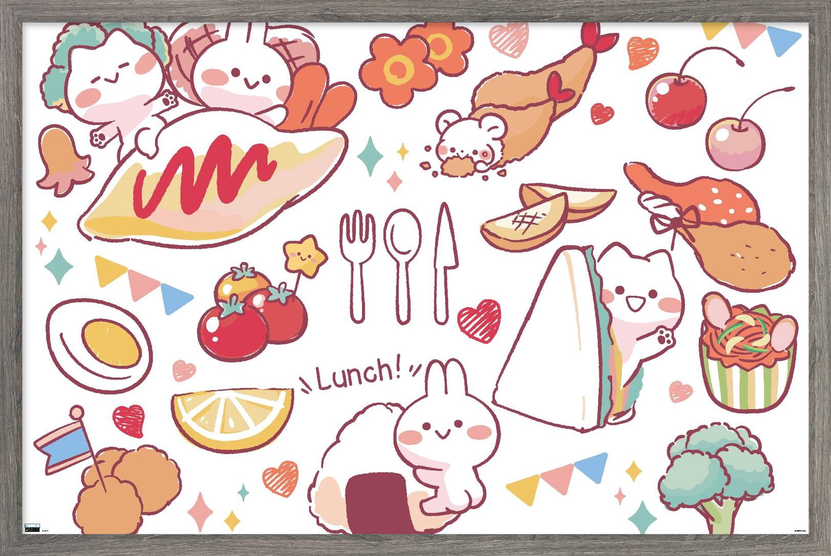 Mimi & Neko - Lunch Wall Poster, 22.375" x 34" Framed