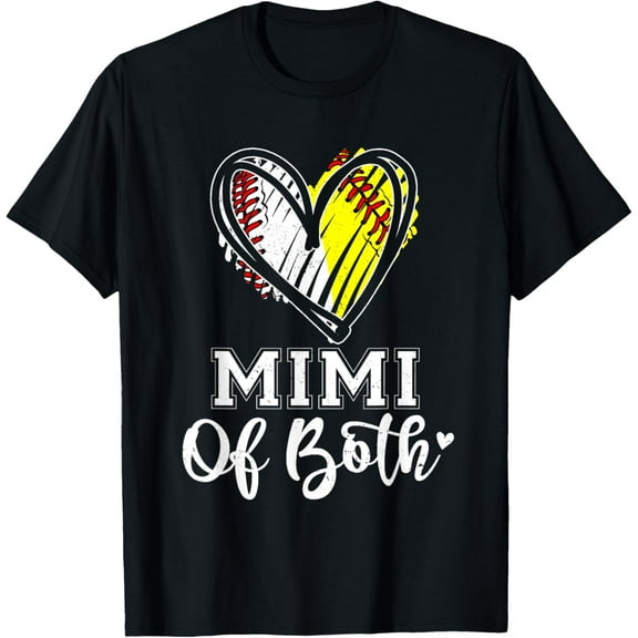 Mimi Of Both Baseball Softball Grandma Mothers Day T-Shirt