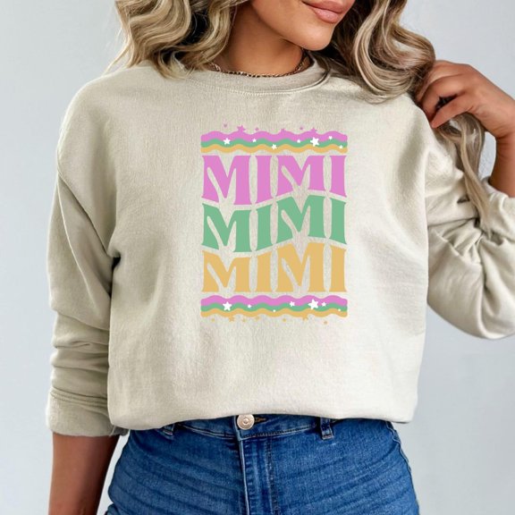 Mimi Retro Sweatshirt, Mimi Sweatshirt, Groovy Mimi Sweatshirt, Pregnancy Reveal to Daughter, Gift for Mom, Mother's Day Sweatshirt