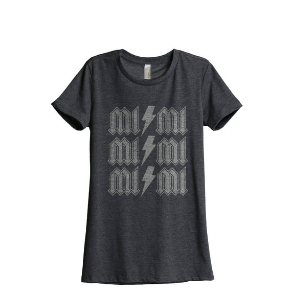 Mimi Rock Women's Fashion Relaxed T-Shirt Tee Charcoal Gray Small