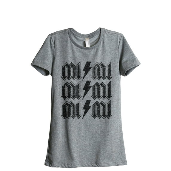 Mimi Rock Women's Fashion Relaxed T-Shirt Tee Heather Gray Small