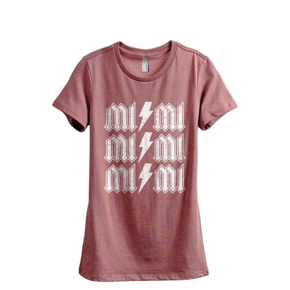 Mimi Rock Women's Fashion Relaxed T-Shirt Tee Heather Rouge Medium