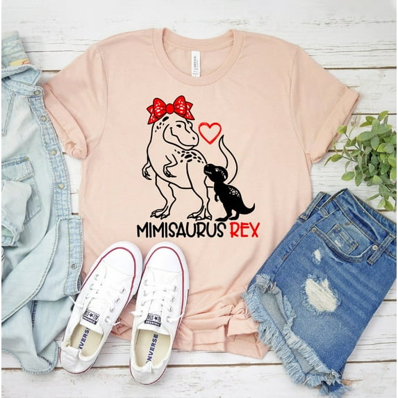 Mimi Saurus T-shirt Family Shirt Dinosaur Gift Mom Tee Women's Top Mama Shirts Christmas Funny Mommy Shir. Est Mother's Day Aunt Mother Grandma