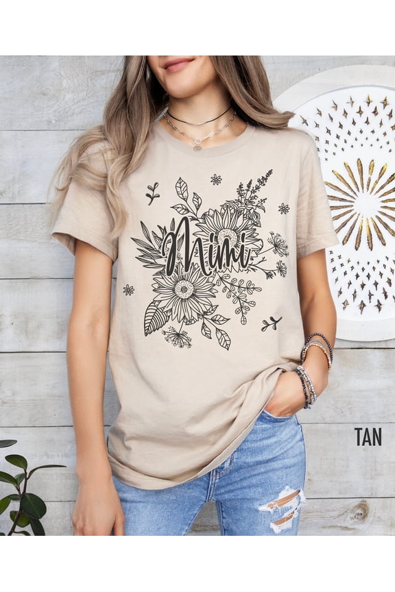 Mimi Shirt, Mimi Floral Shirt, Mothers Day Gift Mimi, Mimi Flower Shirt, Floral T Shirt Mi