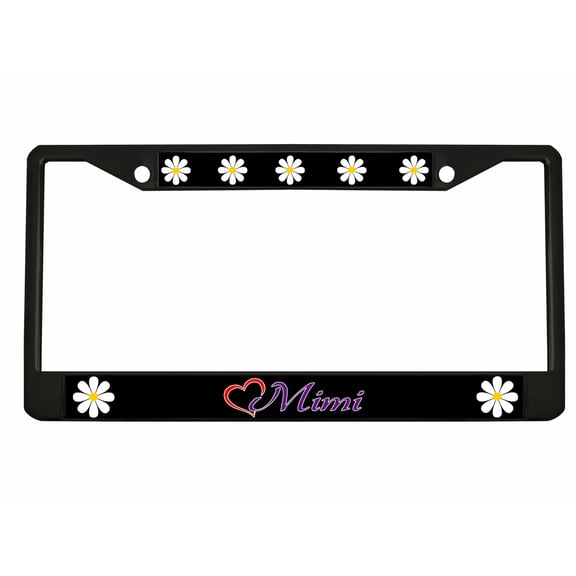 Mimi Style Metal License Plate Frame Personalized/Car Accessories Car Tag Holder Cover (Black/Black/Purple)