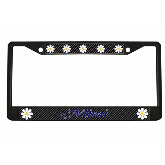 Mimi Style Metal License Plate Frame Personalized/Car Accessories Car Tag Holder Cover Carbon (Black/Carbon/Blue)