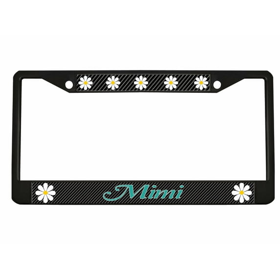 Mimi Style Metal License Plate Frame Personalized/Car Accessories Car Tag Holder Cover Carbon (Black/Carbon/Turquoise)