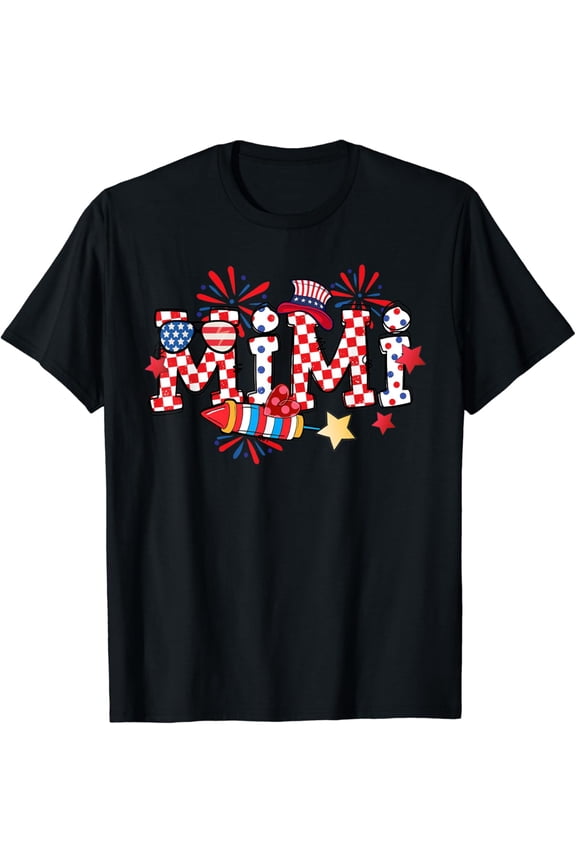 Mimi Sunglasses USA Flag Fireworks Patriotic 4th Of July T-Shirt