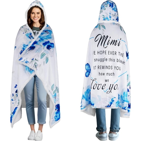 Mimi Wearable Blanket Hoodie Sherpa Fleec, Christmas Gifts for Mimi Grandma Birthday Presents Ideas Grandmother Oversized Blanket Hoodie Gifts for Mothers Day