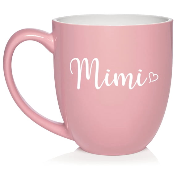 Mimi With Heart Ceramic Coffee Mug Tea Cup Gift (16oz Light Pink)
