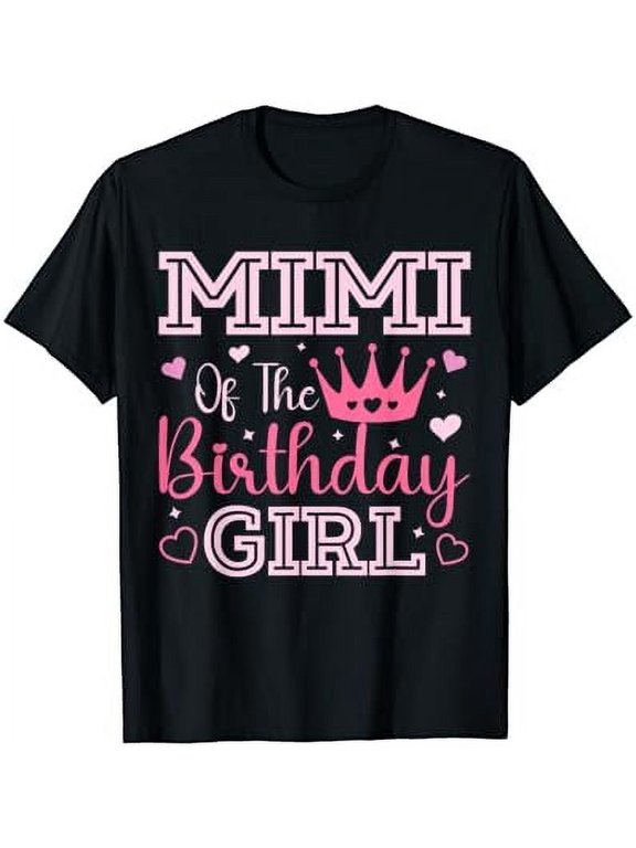 Mimi of the Birthday Girl Cute Pink Family Party T-Shirt
