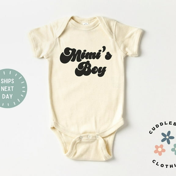 Mimi's Boy Bodysuit, Retro Mimi's Boy, I Love My Mimi , Baby Gift, New Baby Boy