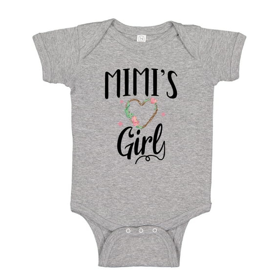 Mimi's Girl Baby Bodysuit One Piece NB Athletic Heather