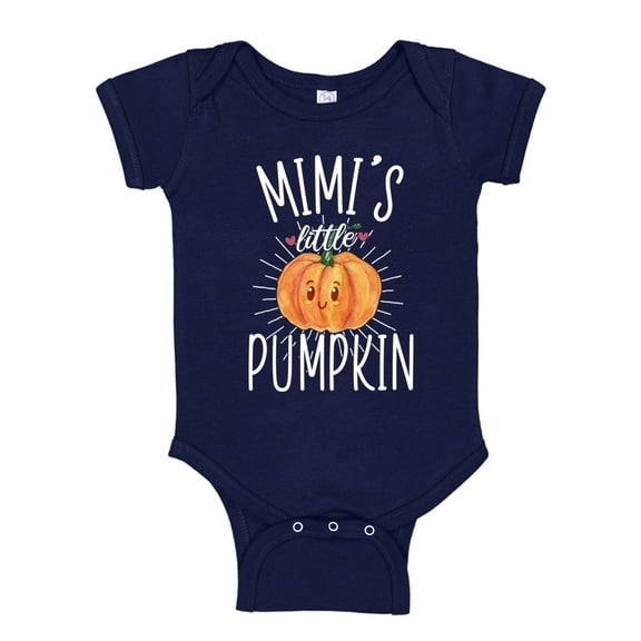 Mimi's Little Pumpkin Baby Bodysuit One Piece 18 mo Navy Blue
