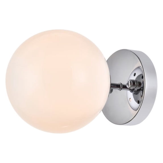 Mimi six inch dual flush mount and bath sconce in chrome with frosted glass