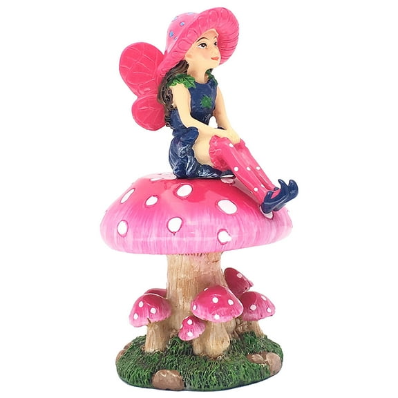 Mimi the Miniature Fairy with a detachable mushroom fairy stand for your Fairy Garden / Miniature Garden