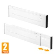 Mimifly 2 Pack Adjustable Drawer Dividers for Clothes, 3.7" High Expandable Dresser Organizers, 14.5"-25.6" Separators with Foam Pads, White