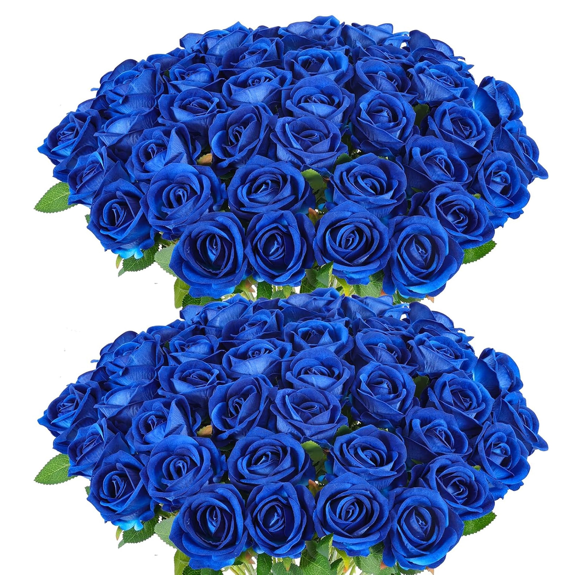 Mimifly 20 Pcs Real-Looking Artificial Roses with Stems, DIY Fake ...