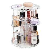 Mimifly 360° Rotating Makeup Organizer, Adjustable Acrylic Cosmetic Storage, Cosmetic Organisers and Spinning Makeup Stand for Beauty Skincare