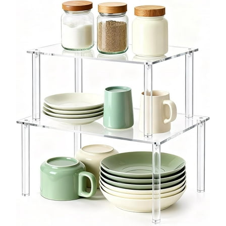 Mimifly Acrylic Stackable 2-Tier Countertop Spice Rack & Organizers