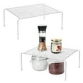 thumbnail image 1 of Mimifly Kitchen Cupboard Organiser, 2-Pack Metal Wire Cabinet Storage Shelf Insert Rack, White, 1 of 6