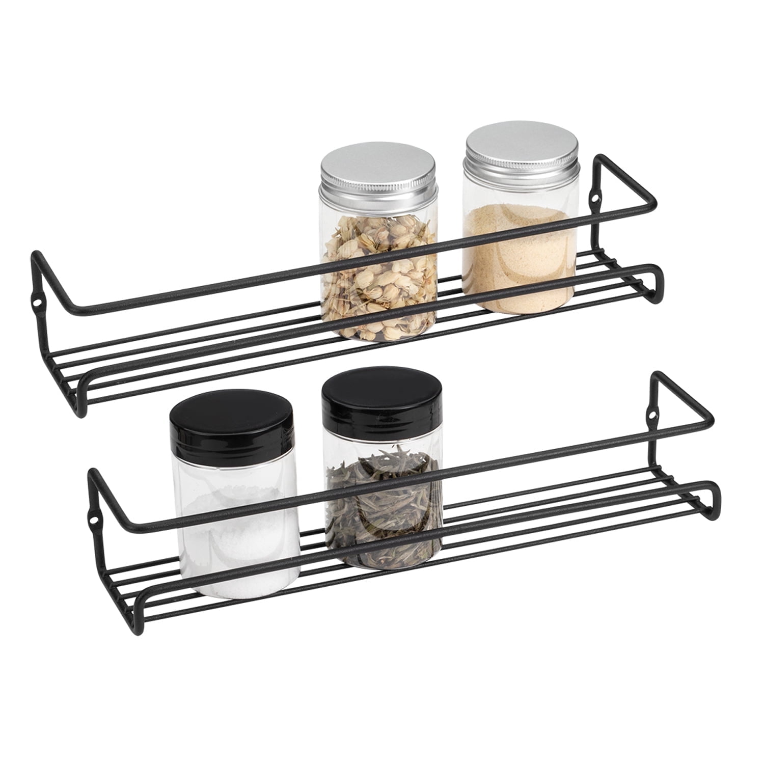 Mimifly Metal Wire Spice Rack Organizer, 2-Tier, Wall Mountable with ...