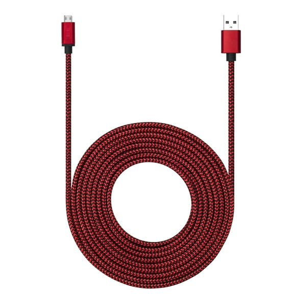 Mimifly Micro USB Charger Cable 15ft Fast Charging for Galaxy S7/Note 5,Tablets,Wall and Car Charger, Red