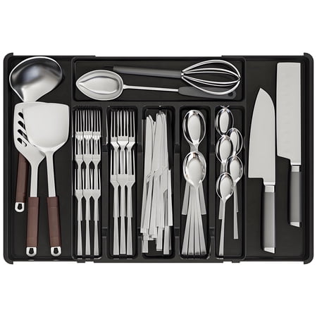 Mimifly Plastic Expandable 12.6 x 14.5 in 8-Compartment Kitchen Utensil Organizers