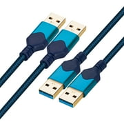 Mimifly USB 3.0 A Male to A Male Cable, 5FT, 2-Pack, 5Gbps Data Transfer Cord for Hard Drive, Game Consoles, Printer