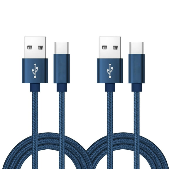 Mimifly USB Type C Cable 2FT, [2 Pack] USB C Cable Fast Charging for Samsung Galaxy S20 S10 S9 S8 Plus S10E, Note 20 10 9 8, Blue