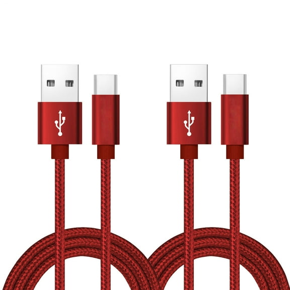 Mimifly USB Type C Cable 2FT, [2 Pack] USB C Cable Fast Charging for Samsung Galaxy S20 S10 S9 S8 Plus S10E, Note 20 10 9 8, Red