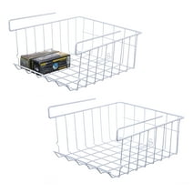 Mimifly Under Shelf Storage Basket, 12.6*11.4*6.3 inch Cabinet Storage Bins, 2-Pack, White