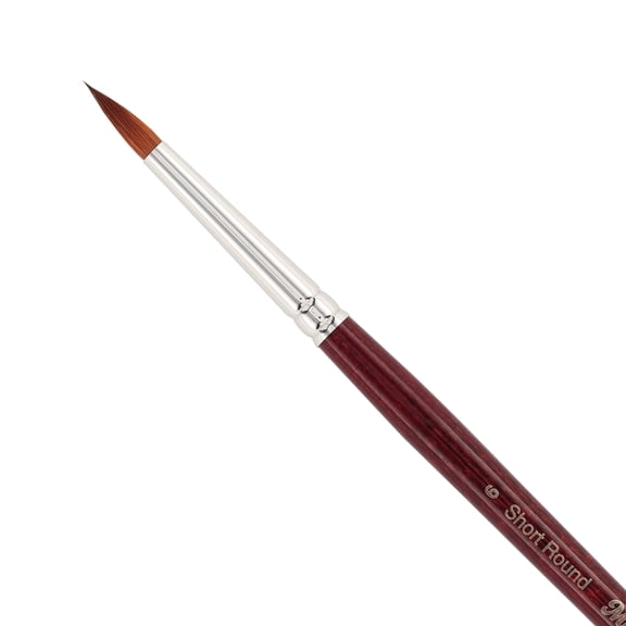 Mimik Artist Professional Synthetic Kolinsky Brush, Short Handle round sz 6