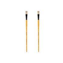 Creative Mark Mimik Hog Professional Synthetic Hog Bristle Paint Brush Flat #8, 2 Pack - Alternative to Natural Hog Hair Paint Brushes for Oil Painting, Acrylics, Inks, Dyes, Gouache, Watercolors