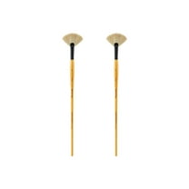 Mimik Hog Professional Synthetic Hog Bristle Paint Brush- Versatile Alternative to Natural Hog Hair Paint Brushes for Oil Painting, Acrylics, Inks, Gouache, Watercolors- Fan # 6 - 2 Pack