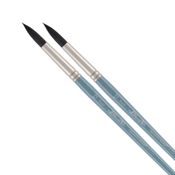 Mimik Professional Watercolor Brushes - Round # 12 - Synthetic Squirrel Hair - Natural Bristle Artist Brushes for Watercolors, Gouache & Acrylics - Imitates Natural Squirrel and Sable Hair