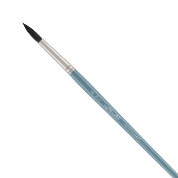 Mimik Professional Watercolor Brushes - Round # 8 - Synthetic Squirrel Hair - Natural Bristle Artist Brushes for Watercolors, Gouache & Acrylics - Imitates Natural Squirrel and Sable Hair