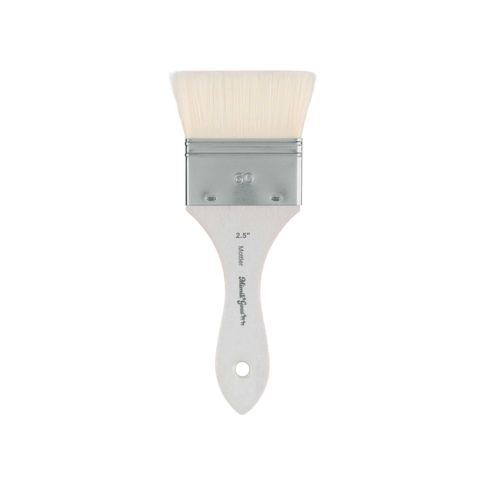 Mimik Synthetic Goat Hair Mottler Paint Brush 2.5" - Short Handle Flat Watercolor Brush- Soft, Absorbent, Synthetic Paint Brush for Watercolor, Oil & Acrylic- Rust-Proof Ferrule- Handmade in Germany