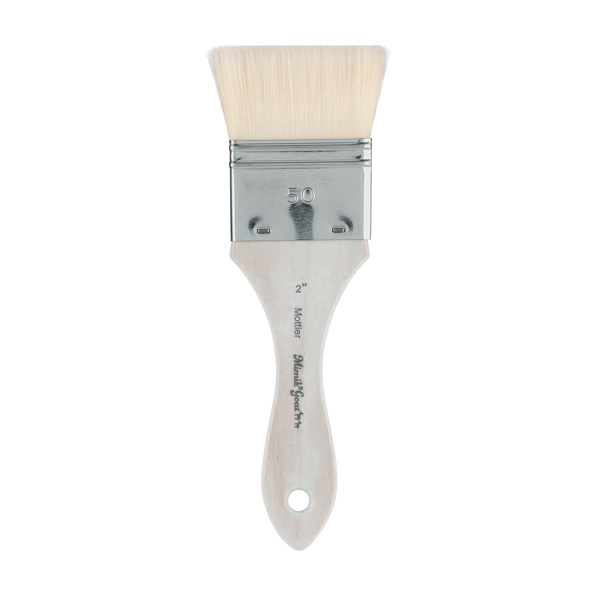 Creative Mark Mimik Synthetic Goat Hair Mottler Paint Brush 2" - Short Handle Flat Watercolor Brush- Soft, Absorbent, Synthetic Paint Brush for Watercolor, Oil & Acrylic- Rust-Proof Ferrule- Handmade