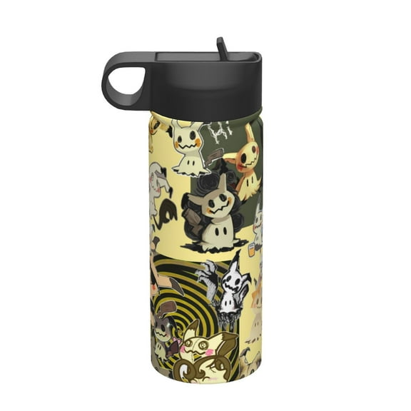 Mimikyu 18oz Insulated Water Bottle, Cartoon Stainless Steel Sports Water Kettle with Straw, Travel Outdoor Portable Cup Gift for Boys Girls