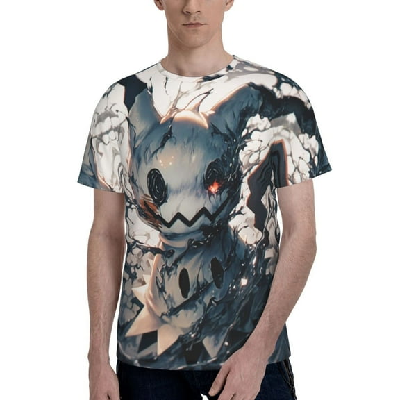 Mimikyu Men's T-Shirt Graphic Print Crew Neck Unisex Short Sleeve Hip Hop Adults Tees Top Streetwear