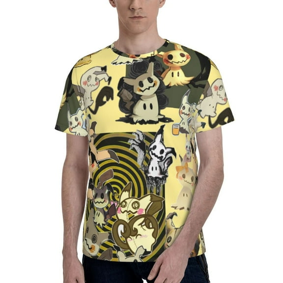 Mimikyu Men's T-Shirt Graphic Print Crew Neck Unisex Short Sleeve Hip Hop Adults Tees Top Streetwear